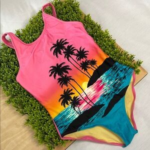 Being DONATED Kids Art Class Swimwear Tropical Sunset Size XL